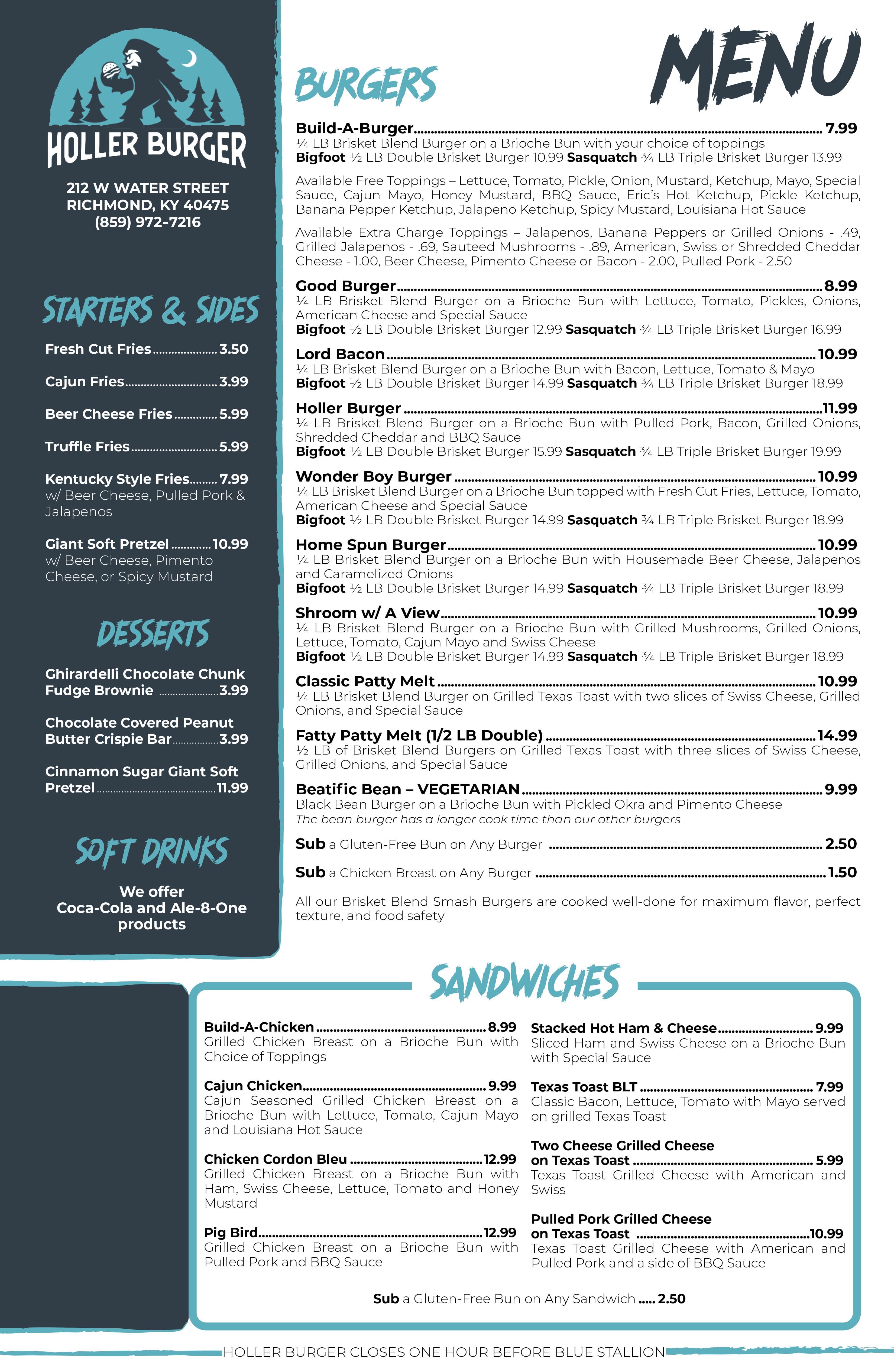 Blue Stallion Brewing Company Richmond Taproom / Holler Burger